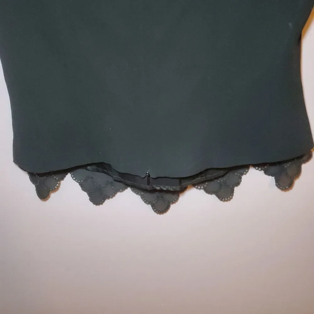 J.R. Nites by Caliendo Scalloped Black Sleeveless Top Size 6 - Picture 7 of 8